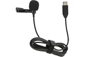 GOSHYDA Mikrofon Krawatowy, Typ C Dźwięk Hifi z Klipsem na Klapie Mikrofon Wielokierunkowy z Redukcją Szumów, do Insta360 ONE X2, do Smartfonów z USB C