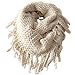 TININNA Fashionable Autumn Winter Kids Toddler Knit Warmer Tassels Neck Scarf Circle Loop Round Scarves Shawl - Beige