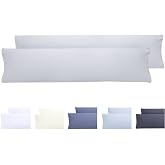 Todocama Set of 2 Pillowcases, Extra Soft Microfibre, Hypoallergenic, Set of 2 - 135 x 40 cm Light Grey