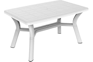 resol grupo Tulipan 140 x 90 Outdoor Rectangular Garden Table, White, 140 x 90 x 74 cm