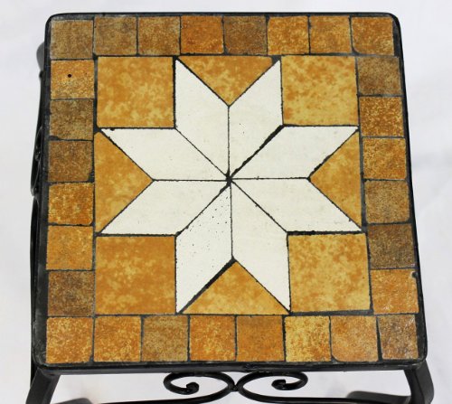 DanDiBo Blumenhocker Merano Mosaik 12015 Blumenständer 21 cm Hocker Eckig Beistelltisch - 2