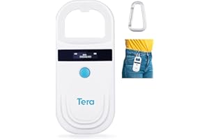 Tera Porte Adresse pour Animaux Lecteur de Puce pour Animaux Scanner RFID Portable Animal puce ID Scanner avec écran OLED Rechargeable avec Boucle D