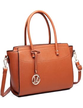 Miss Lulu Damen Klassische Handtasche Winged Schultertasche Groß Umhängetasche Taschen