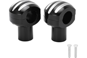 EVGATSAUTO Riser Manubrio Moto, Riser Barra CNC da 25 Mm Morsetto Manubrio Universale per Moto Testa Tonda con Sollevatore Manubrio a Righe(black)