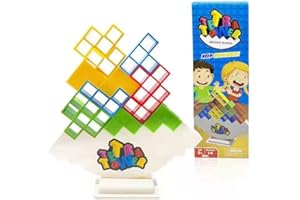 wopin Jeu d'équilibre de la Tour Tetris, Jouets empilables d'équilibrage pour Enfants Adultes, Jeu de réflexion, Bloc de Construction d'intelligence, Cadeau éducatif, Jeux de Table