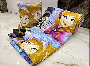 Broka Brother Kids Comforter Single Bed | Warm Baby Comforters for Winter Cartoon Printed Blanket for Kids | Quilt Blankets for Unisex Boys and Girls, Pack of 1, 60x100 Inches, Sky Blue