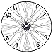 Produktbild Große Metall XXXL Wanduhr Uhrwerk Dekouhr Nostalgie Modell mit schwarzen Fahrrad-Speichen und Lilie. Von Haus der Herzen®