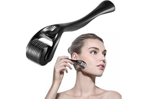 GYCAQAC Dermaroller pour Repousse des Cheveux et Barbe, 0.5 mm Dermaroller Visage, Roller Micro Aiguille pour Stimule Repousse Cheveux/Pousse Barbe, Réduit la Perte de Cheveux,Visage Soin de la Peau