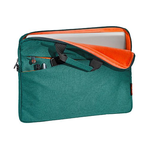 PEDEA Notebooktasche „Fashion“ für 17,3 Zoll (43,9 cm) mit Zubehörfach und Schultergurt, grün - 2