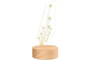BTFO Portaplettri per Chitarra Illuminato, Creativo Paletta per Chitarra Porta Plettri con Base in Legno per Riporre e Esporre i Plettri il Miglior Regalo per Uomo Chitarrista Amanti della Musica