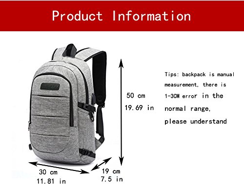 TREKOO Laptop-Rucks  cke Damen Herren f  r 15 6 zoll Notebook Tasche mit USB Ladeport Stylishe Leichtgewichtiger Business Rucksack Cityrucksack f  r B