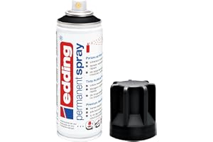 edding 5200 permanent spray – svart matta – 200 ml – akrylfärg för målning och dekoration av glas, metall, trä, keramik, plas