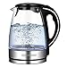 Produktbild Elektrischer Wasserkocher ohne BPA, 1,7 l, Wasserkocher gegen Kalk, Glas mit blauem LED-Licht, 1500 W, schnelles Aufheizen und automatische Abschaltung beim Kochen