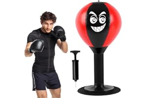 UOCAI Punchingball Tisch, Büro mit Saugnapf Funpunch Rage Bag Schreibtischboxsack Tool Punchingball Tisch mit Federn für Chef Kollegen Freunde Aktivität zu Hause und im Büro zum Stressabbau