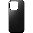 Nomad Modern Leather Case for iPhone 15 Pro - Horween Leather, MagSafe Wireless Charging, 360° Raised Edges & Drop Protection - Black