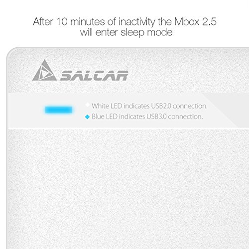 Salcar 2,5 Zoll USB 3.0 HDD SDD Festplattengehäuse, Case, Adapter, Tasche für 9,5 mm 7 mm 2,5″ SATA HDD und SSD mit USB 3.0 Kabel werkzeuglos Unterstützung UASP (Weiß) - 5