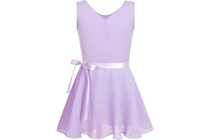 YiZYiF Justaucorps Gymnastique Enfant Fille Tutu Robe Danse Classique Ballet Patinage Léotard Body Combinaison Sport Yoga sans Manche et Jupe Dancewear 3-14 Ans