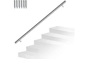Randaco Edelstahl Handlauf Treppengeländer Geländer Wandhandlauf Wand Treppe inkl. Wandhalterung und Endkappen, für Innen & Außen Treppen Balkon Brüstung, Länge:140 cm
