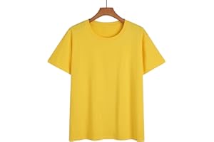 MNSFA Lot De 2 T-Shirts à Col Rond Et Manches Courtes Coupe Slim pour Femme, T-Shirt Basique Uni