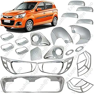 Vaahan Expo Chrome Kit for Alto K10 New Model | Exterior Car Accessories | Stylish Protective Accessories (New Model, Set of 20 Pcs.)