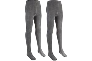 CHAAL® 2 Girls Cotton Tights Uniform School Kids Plain Tights School Tights Children Winter School Warm Cotton Rich Tight Plain Soft Tights Everyday use (Pack 2)