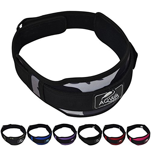 Doble de neopreno AQWA gimnasio peso levantamiento cinturón espalda lumbar apoyo Fitness ejercicio Bodybuilding, Camo Gray