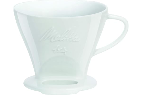 Melitta Porte Filtre à Café en Porcelaine, Pour Over, Blanc, 1x4