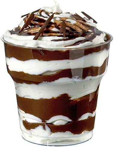 Embellish Crystal Clear Hard Plastic Disposable Desert Cups/Tumblers 8 Oz -230 ml(20 Pcs)