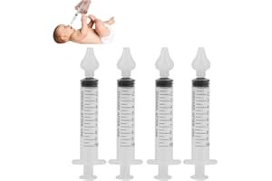 ZERODIS Irrigatore nasale con siringa da 2 scatole per neonati piccoli, detergente per naso sicuro con punta di aspirazione nasale in silicone riutilizzabile e pulibile (10ml)