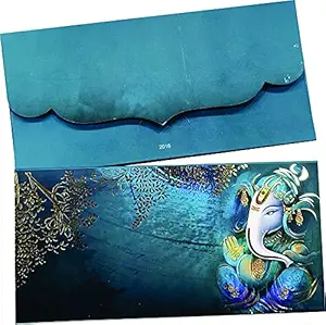 Creative Mind Jain Cards Special Mid Night Blue Color Ganesha Theme Exclusive Range Sagan Envelopes (Pack of 10),Multicolour