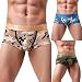Produktbild Herren Boxershorts Retroshorts Bequeme Herren Unterwäsche Männer Unterhosen Slips Herren Unterhosen Camouflage Druck String Herren Karierte Dessous (L, Gelb)