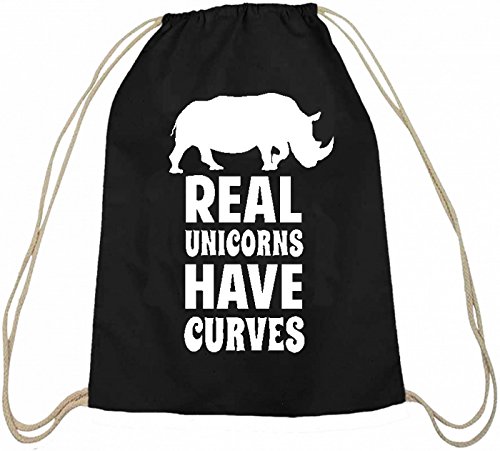 Preisvergleich Produktbild Real Unicorns have curves - Turnbeutel