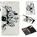 Produktbild KingSang Nokia 7 Plus Hülle Wallet Hülle 3D Effekt Design Flip PU Leder Schutzhülle Case Nokia 7 Plus Handy Schutzhülle Kunstleder - Handycover Klapphülle mit Kartenfach und Ständer -Schädel