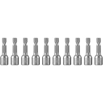 Fixinus 10-teiliges Magnetisches Stecknuss-Set – 7x65 Mm, 1/4" Sechskant, Für Akkuschrauber & Bohrer