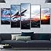 Produktbild ERQINGWL 5 Stück Leinwand Gemälde Leinwand Gedruckt Wohnzimmer Frameless Hd Home Decor 5 Panel Spiel Battlefield Moderne Malerei Wandkunst Modular Poster Bilder
