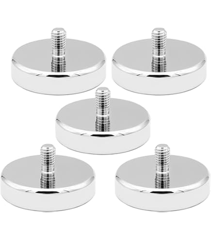 8 Magneti Al Neodimio Gommati Con Filettatura M6 - Forza 10 Kg, Ø 43 Mm, Per Auto, Casa E Officina - Foto 3