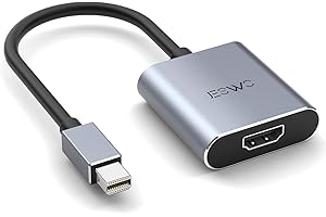 JESWO Adaptador Mini DisplayPort a HDMI, Adaptador Thunderbolt to HDMI soporta 4K@30 Hz, 1920 * 1200@60 Hz, para iMac, Mac Mini, sobremesa, Monitor, HDTV, proyector, Gris