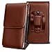 Produktbild Alcatel OneTouch Tribe 3040 Holster Case - ( Brown ) Universal Vertical Pouch Flip Belt Clip PU Leather Wallet Case Bag ( Alcatel OneTouch Stamm 3040 Gürteltasche - ( braun ) Universal Pouch Flip Gürtelclip PU Leder Tasche Case Tasche  )