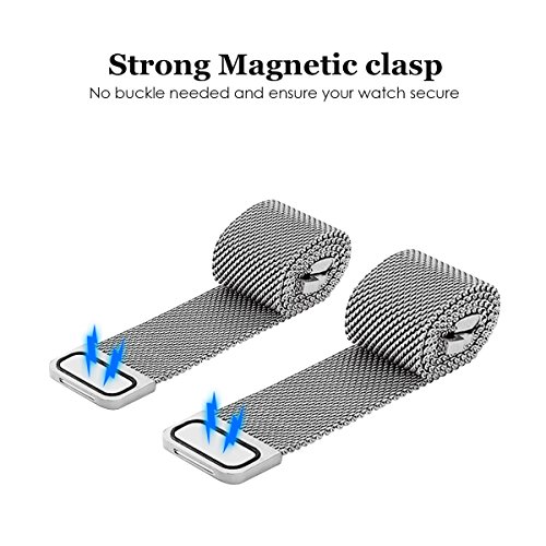 Kutop Fitbit Charge 2 Armband, Milanese Loop Edelstahl Band Ersatzband mit einzigartiger Magnetverschluss Verstellbares Uhrenarmband für Fitbit Charge 2 - 3
