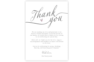 Kirsten McMillan 25 White Wedding Thank You Cards A6 Wedding Thank Yous from Newlyweds - Designed and Printed in the UK (Pack of 25)