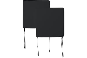 PARAMAISON Cuscino per Sedie da Cucina Generico, Set da 2 Cuscini, Antigraffio, con Laccetti, Interni od Esterni |Compatibile con Sedia Applaro| 35x35x5 cm| Nero