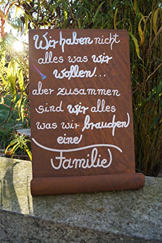 Edelrost Tafel Wir haben nicht alles…Gedichttafel Schild Spruch Metall Wandschmuck - 2