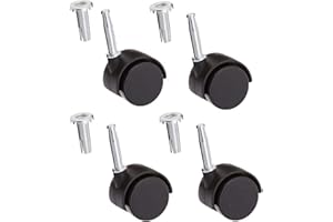 Just Accessories Twin Nylon Wheel Castors Casters, Socket Grip Neck Stem Fix, 40mm, Load Bearing 25Kg - Pack of 4