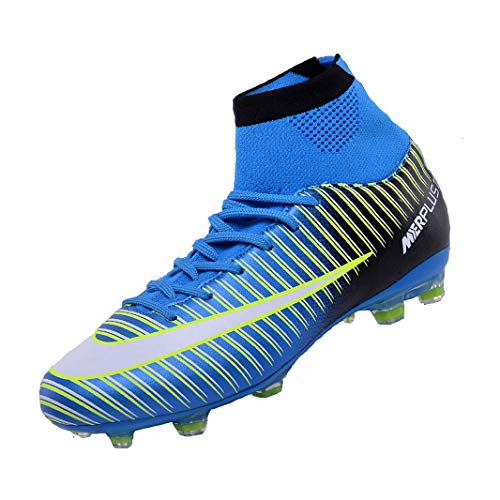 Kids Football Boots Boys Girls AG Soccer Trainers Self-Adhesive Anti