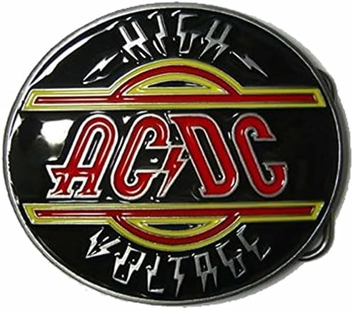 AC/DC (high voltage) Belt Buckle + display stand - Made in USA