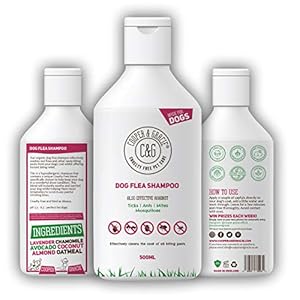 Champú antipulgas para perros – Piel sensible picazón de perro y cachorro Grooming – Tratamiento medicado contra pulgas 500 ml