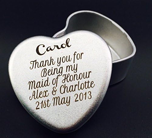 Personalised Bridesmaid Maid of Honour Trinket Box Thank you gift Wedding Favour