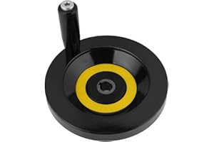 WIFEHELPER 16 x 160mm/0.63 x 6.30 Volant Plein à Poignée Tournante pour Fraiseuse, avec Dos Ondulé, Noir