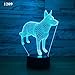 Produktbild Buntes Nachtlicht des bunten Hundelichts 3d der Nachttischlampe schließen bunte schwarze Note an