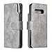 Produktbild Galaxy S10 Hülle, Leder Tasche Handyhülle Flip Wallet Schutzhülle für Samsung Galaxy S10 mit Ständer und Kartenfächer/Magnetverschluss#E (Grau)